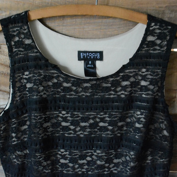 Enfocus Studio sleeveless Black Lace dress - Picture 6 of 7